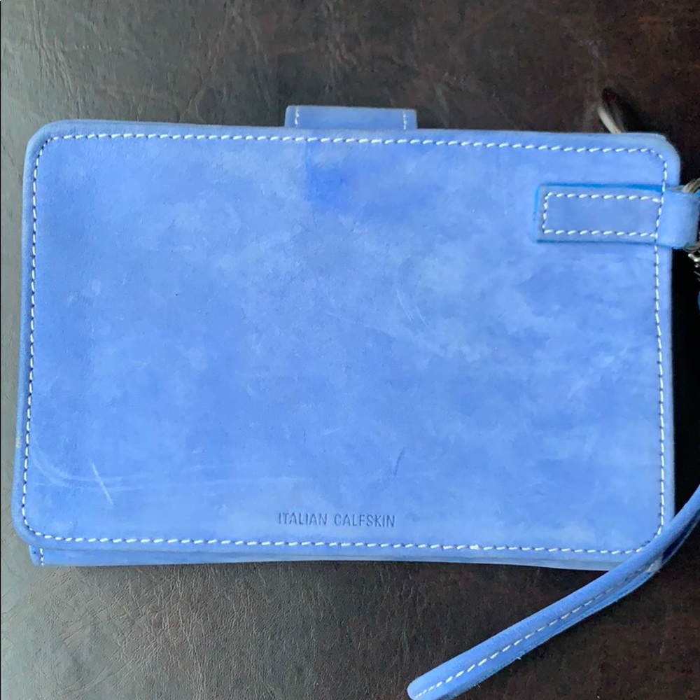 Italian Calfskin Blue Wallet/Wristlet. - Picture 3 of 11